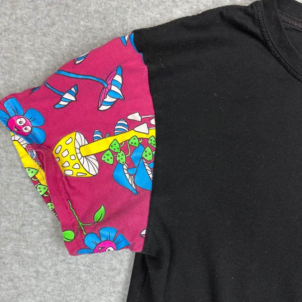 Fresh Laundry Mens Dont Trip Drip Mushroom Smiley‎ Colorblock Sleeve T-Shirt L - Picture 5 of 12